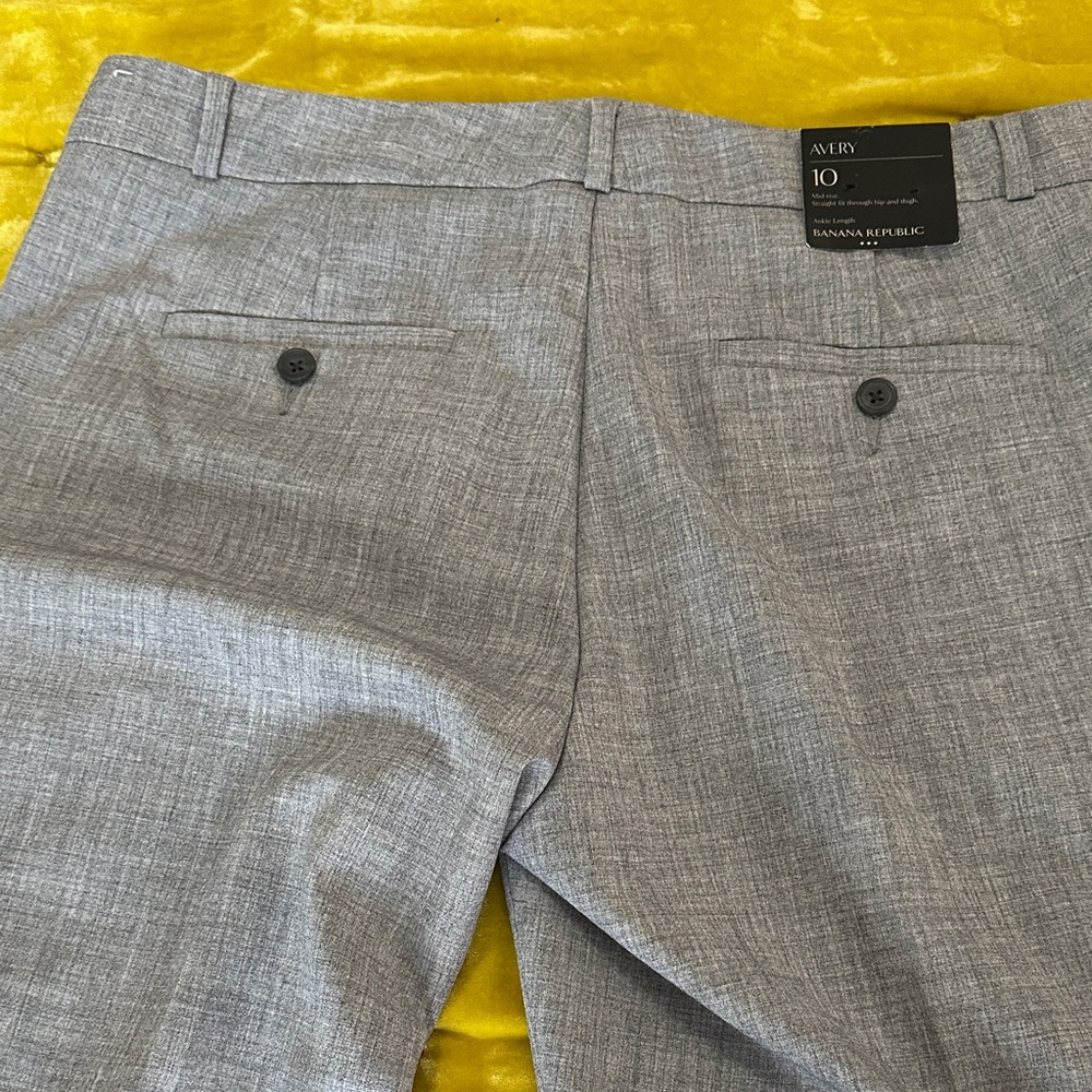 Banana Republic Avery Light Gray Ankle Trousers NWT Sz 10 - Picture 7 of 8